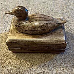Rustic Brown Duck Figurine Box